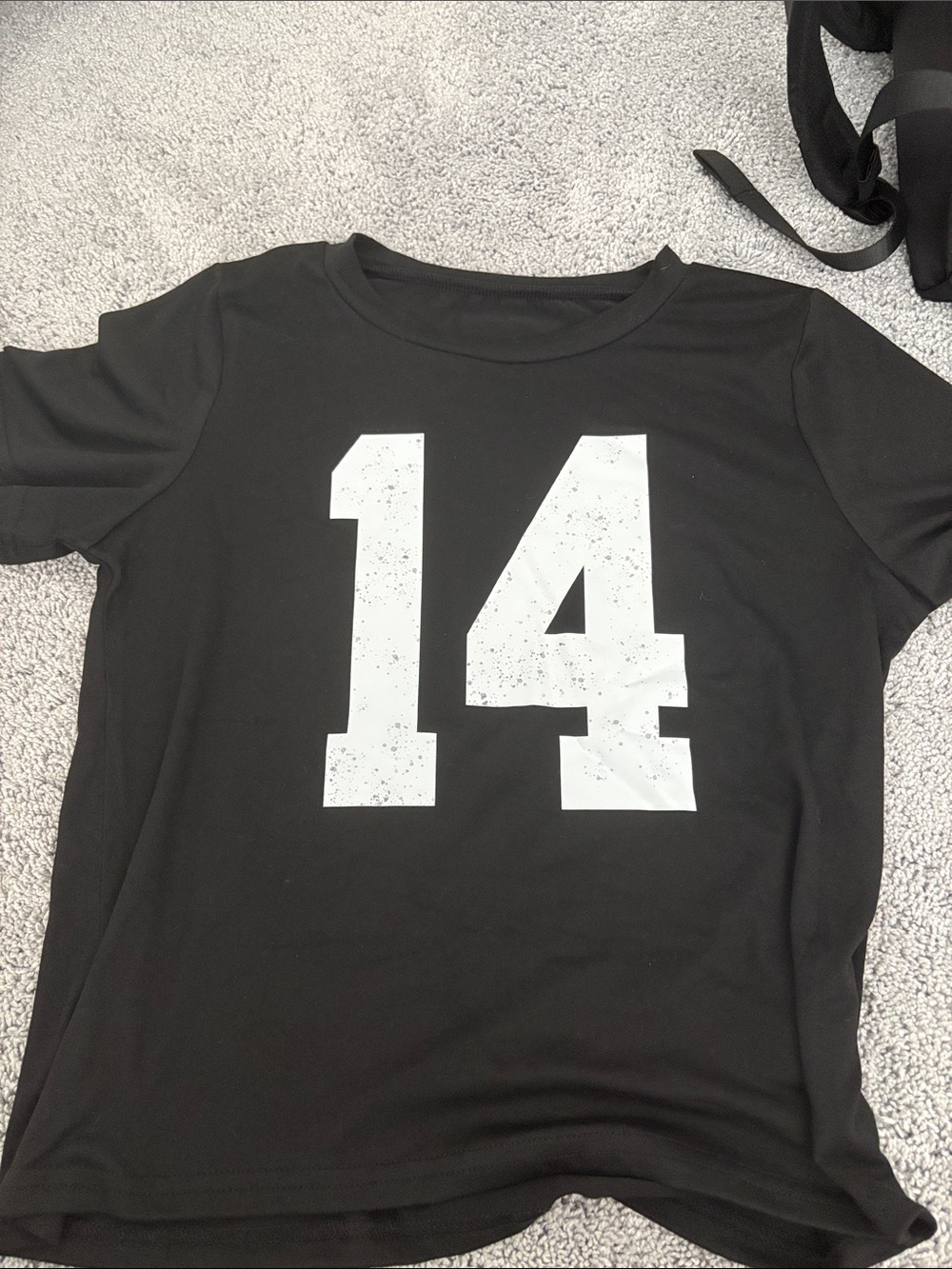 Black Men's Graphic Tee with White '14' Print